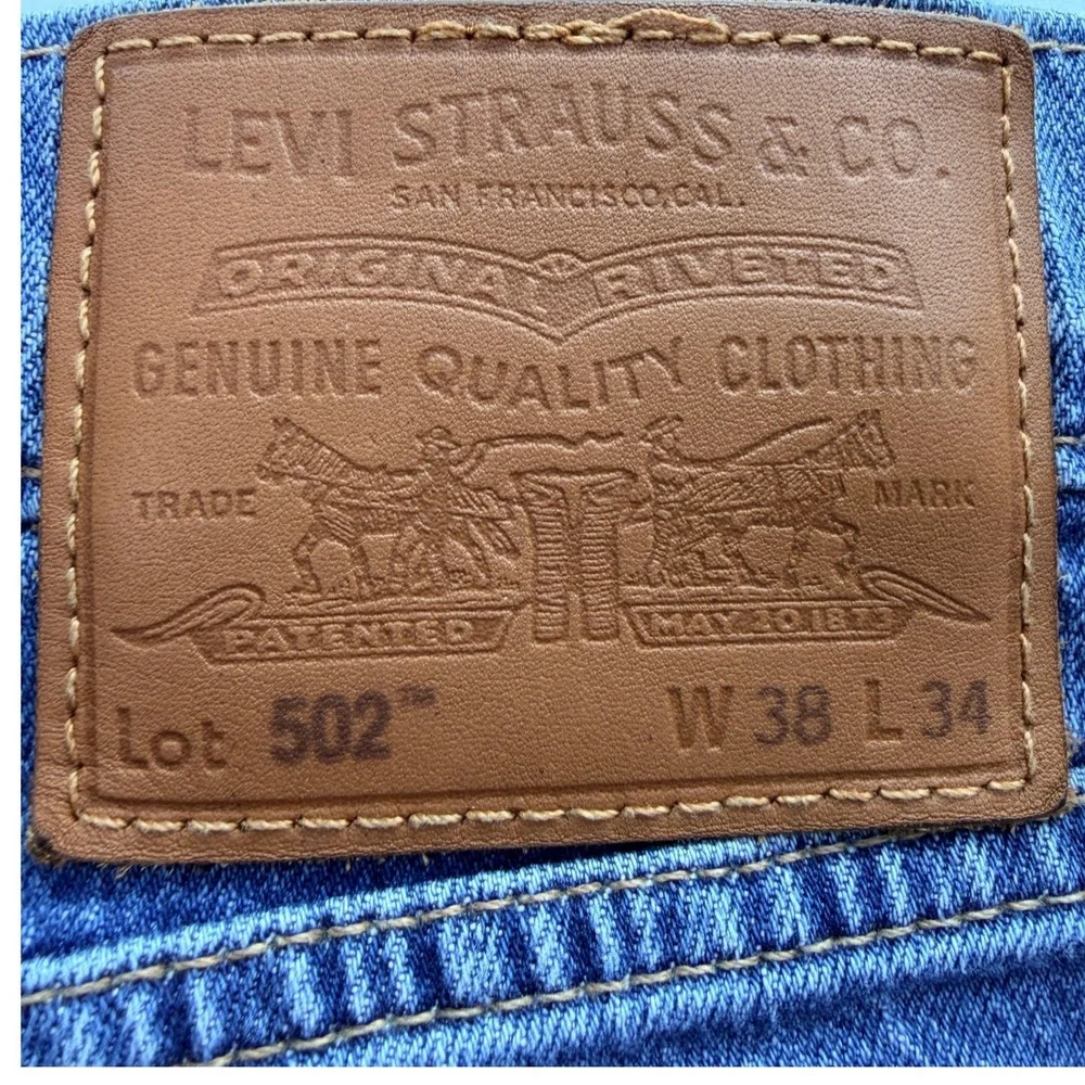 Levi's 505 Straight Fit Med Wash‎ Blue Jeans MENS SIZE 38X34
